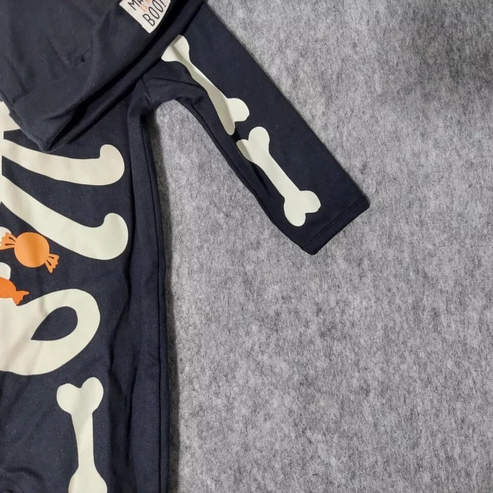 Carters Halloween One Piece 3 Month Skeleton Candy Long Sleeve Sleeper Hat‎ Set - Picture 4 of 8